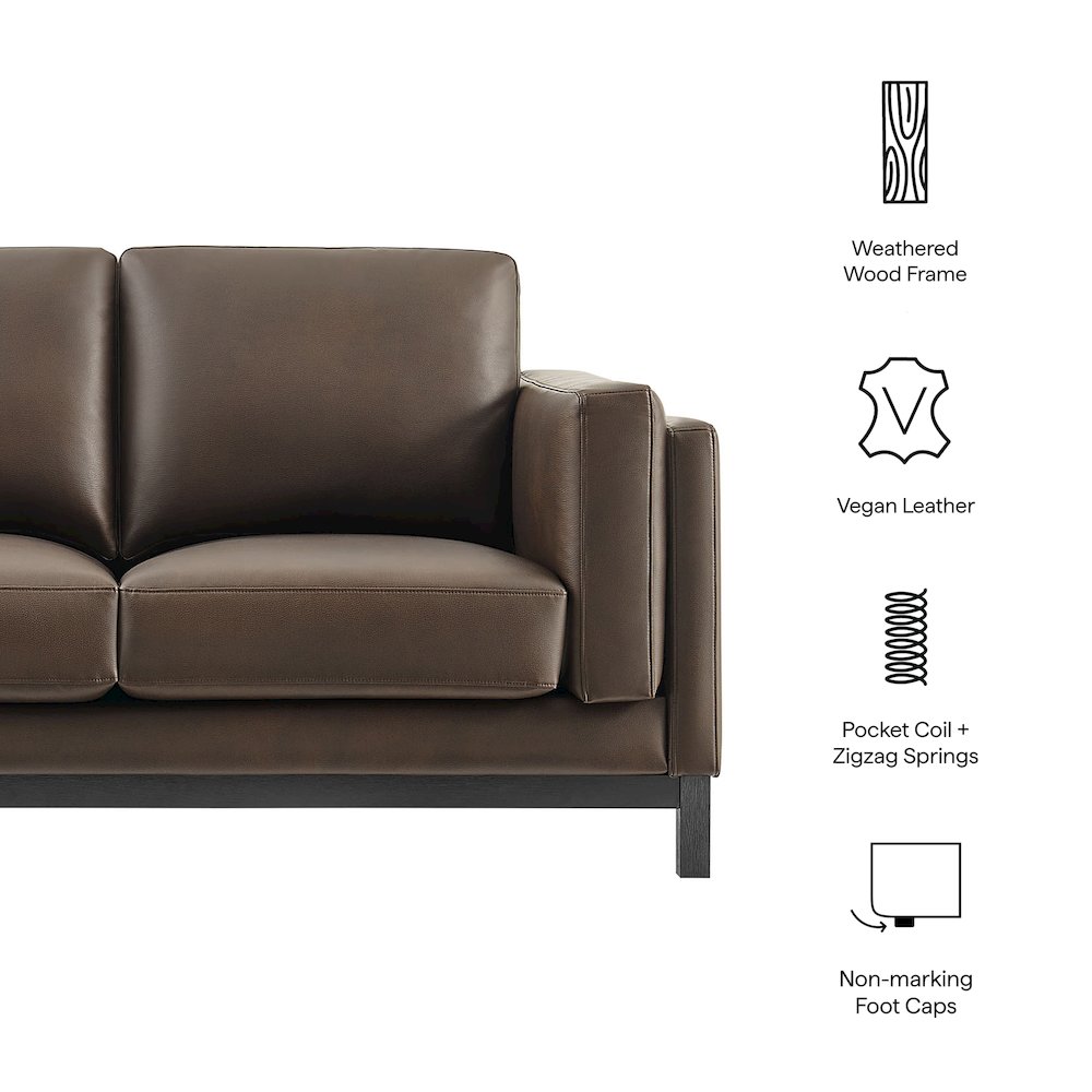 Roscoe 63 inch Vegan Leather Loveseat. Picture 2