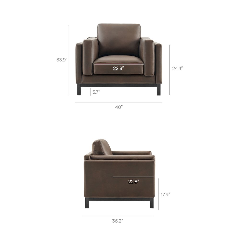 Roscoe Vegan Leather Armchair. Picture 3