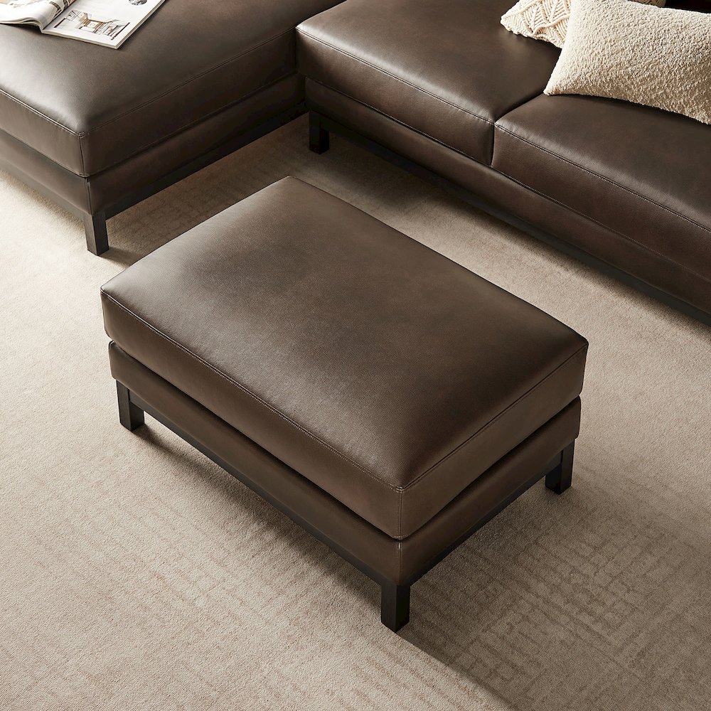 Roscoe Vegan Leather Ottoman. Picture 9