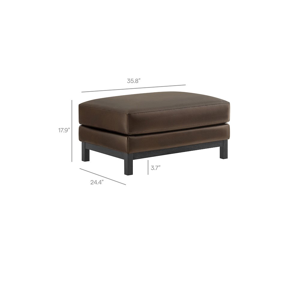 Roscoe Vegan Leather Ottoman. Picture 3