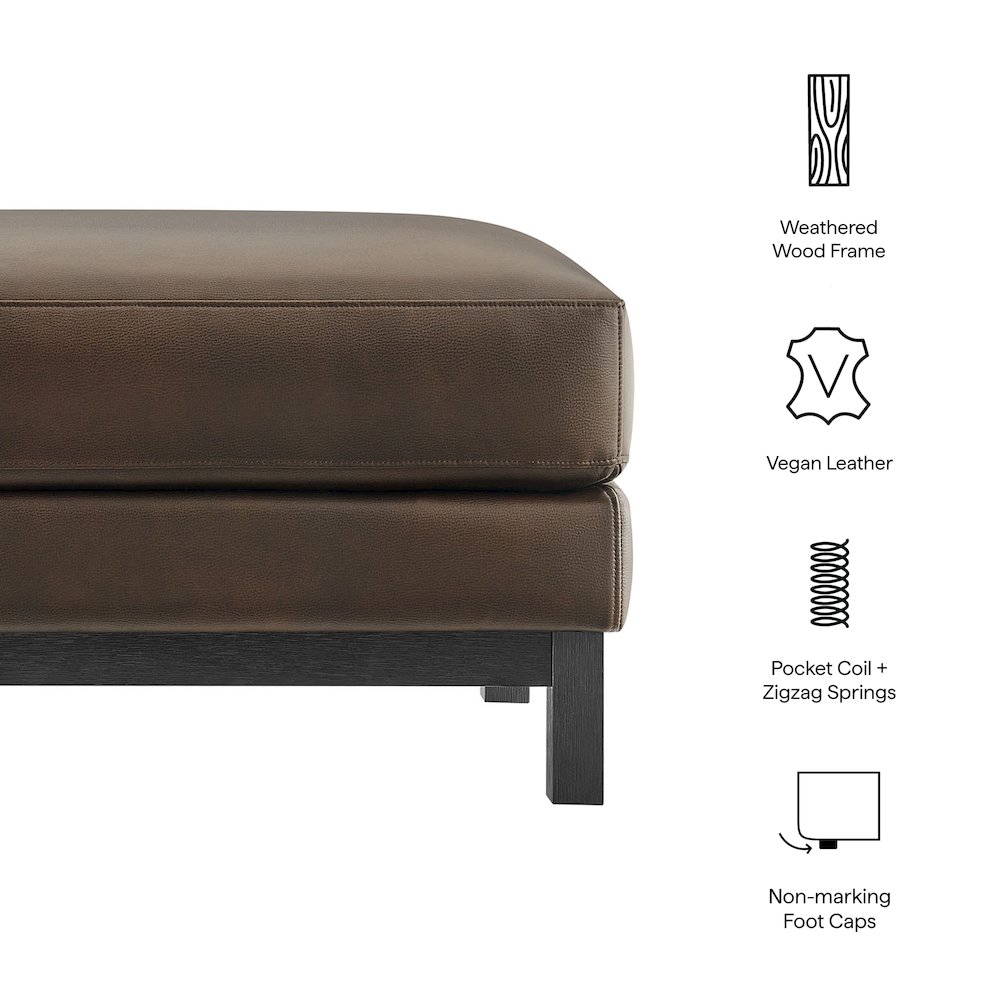 Roscoe Vegan Leather Ottoman. Picture 2
