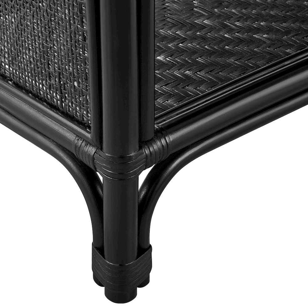 Celeste 67 Inch Tall Arched Natural Rattan Bookshelf. Picture 6