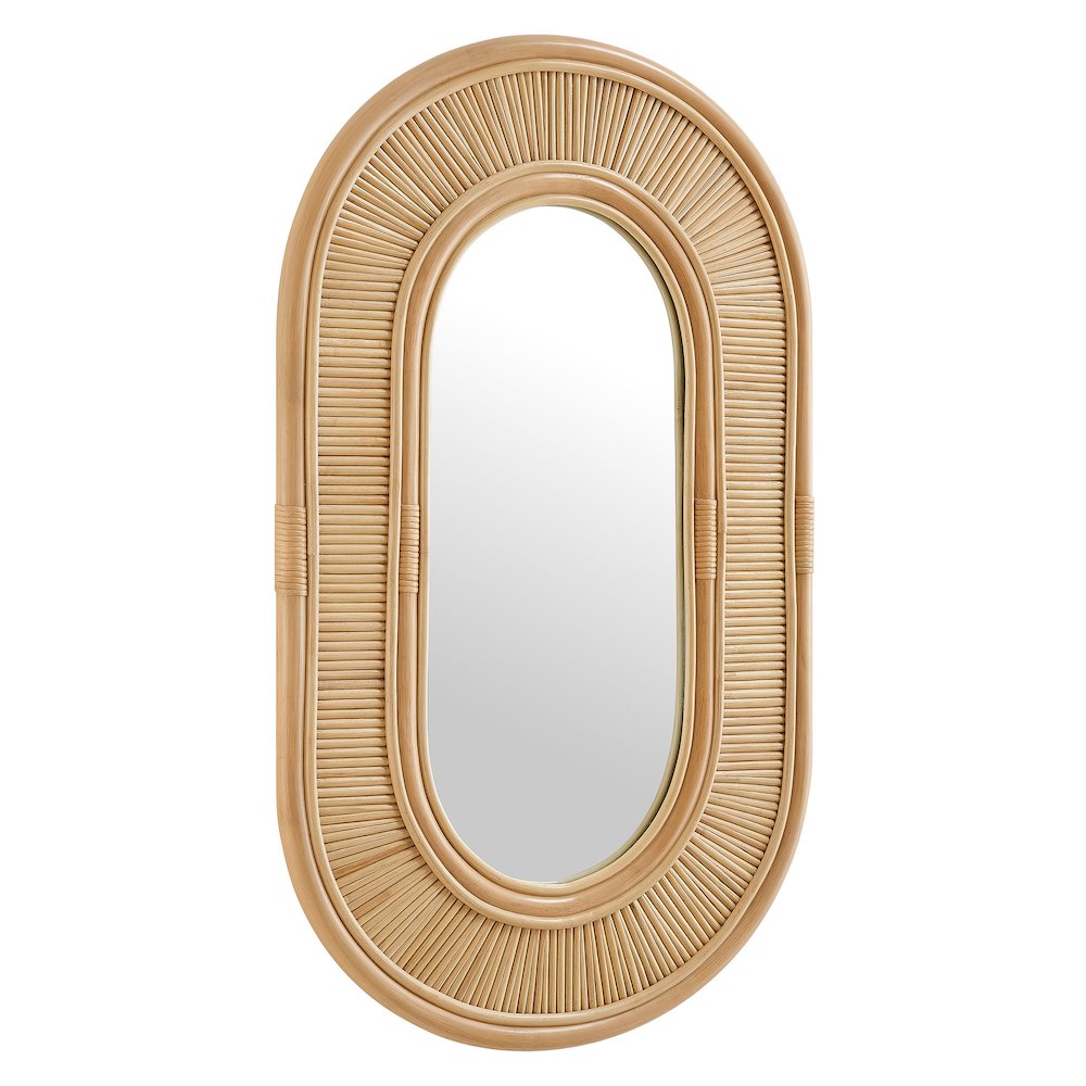 Sovana Oval Rattan Wall Mirror. Picture 1
