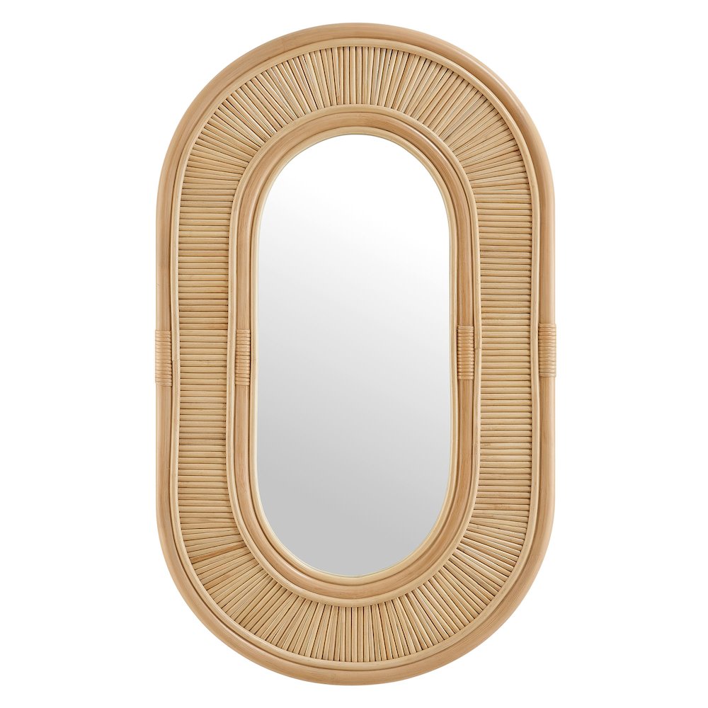 Sovana Oval Rattan Wall Mirror. Picture 5