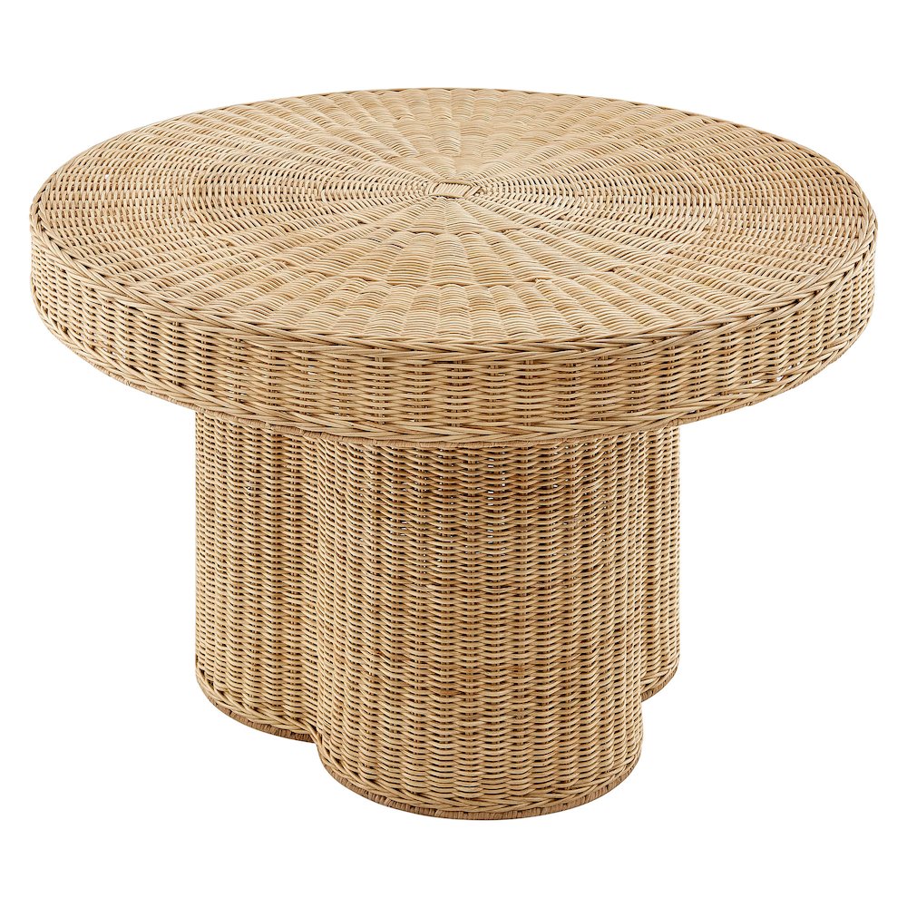 Ainsley 32 Inch Round Natural Rattan Coffee Table