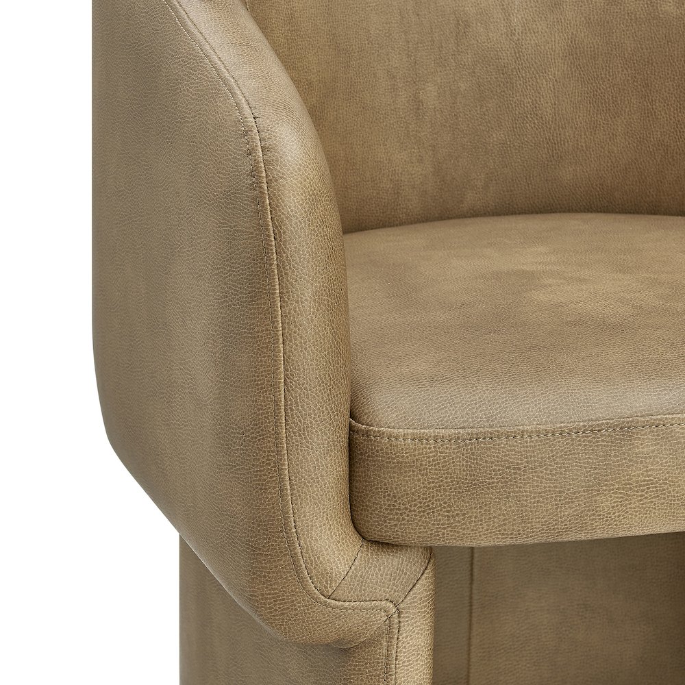 Verity Barrel Back Vegan Leather Dining Chair. Picture 7