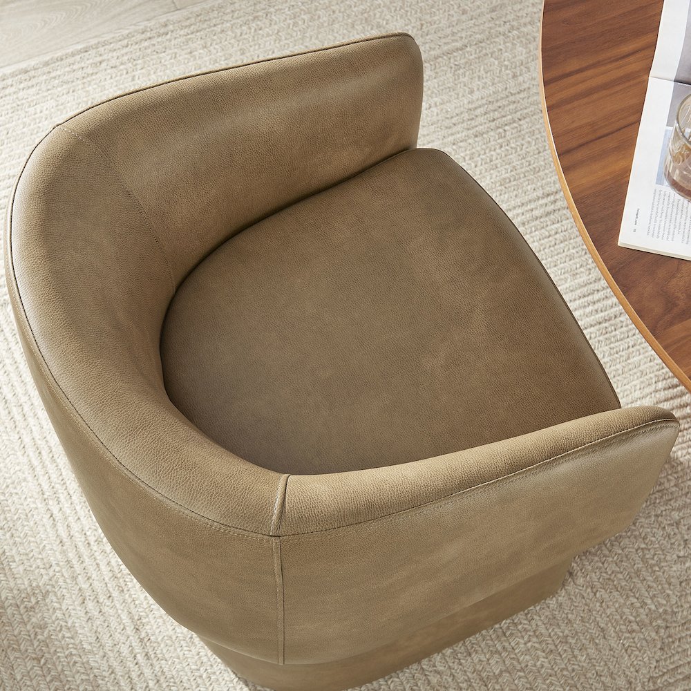 Verity Barrel Back Vegan Leather Dining Chair. Picture 9