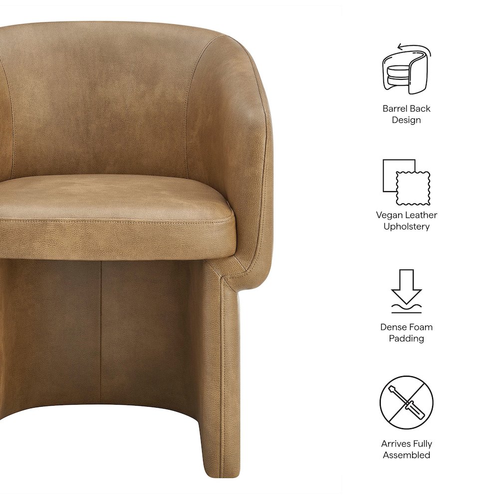 Verity Barrel Back Vegan Leather Dining Chair. Picture 2