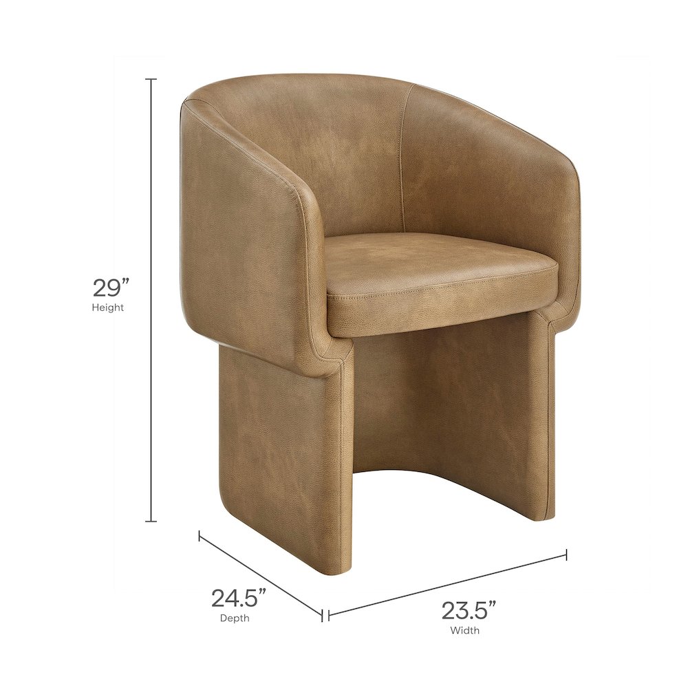 Verity Barrel Back Vegan Leather Dining Chair. Picture 3