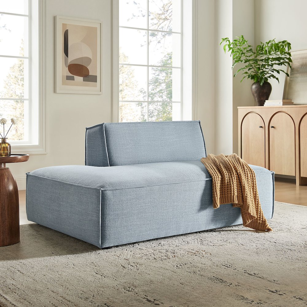 Restore Performance Fabric Upholstered Left-Facing Armless Modular Chaise. Picture 9