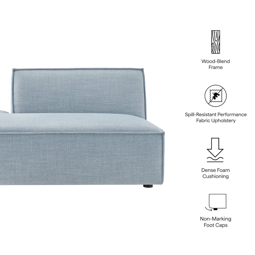 Restore Performance Fabric Upholstered Left-Facing Armless Modular Chaise. Picture 2