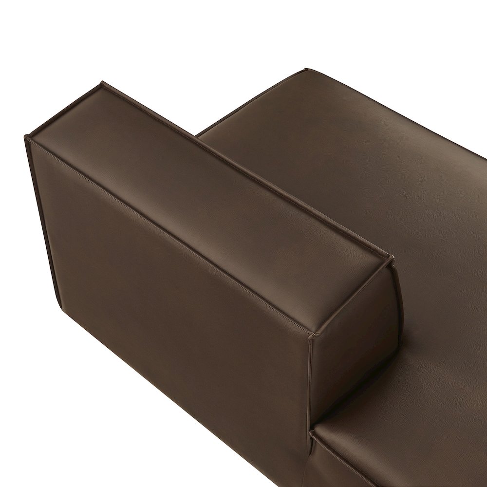 Restore Vegan Leather Left-Facing Armless Modular Chaise. Picture 7