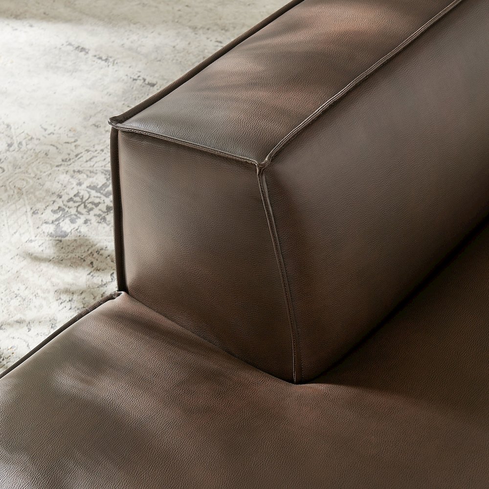 Restore Vegan Leather Left-Facing Armless Modular Chaise. Picture 9