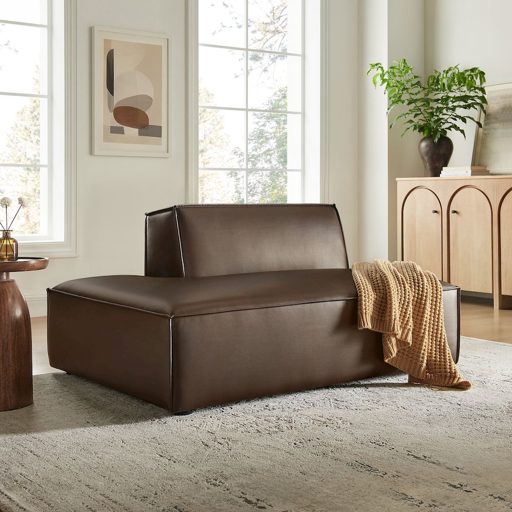 Restore Vegan Leather Left-Facing Armless Modular Chaise. Picture 8