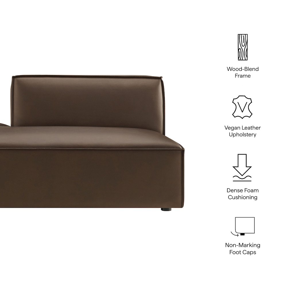 Restore Vegan Leather Left-Facing Armless Modular Chaise. Picture 2