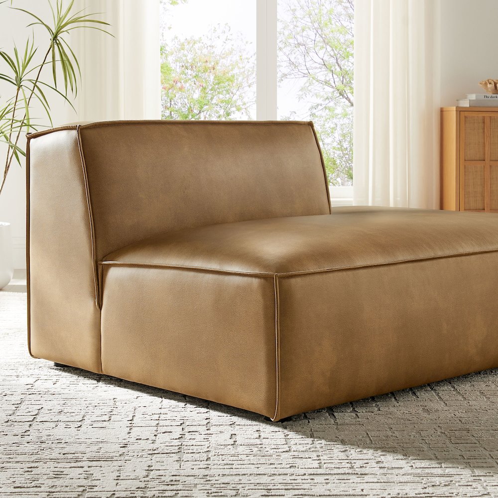Restore Vegan Leather Right-Facing Armless Modular Chaise. Picture 9