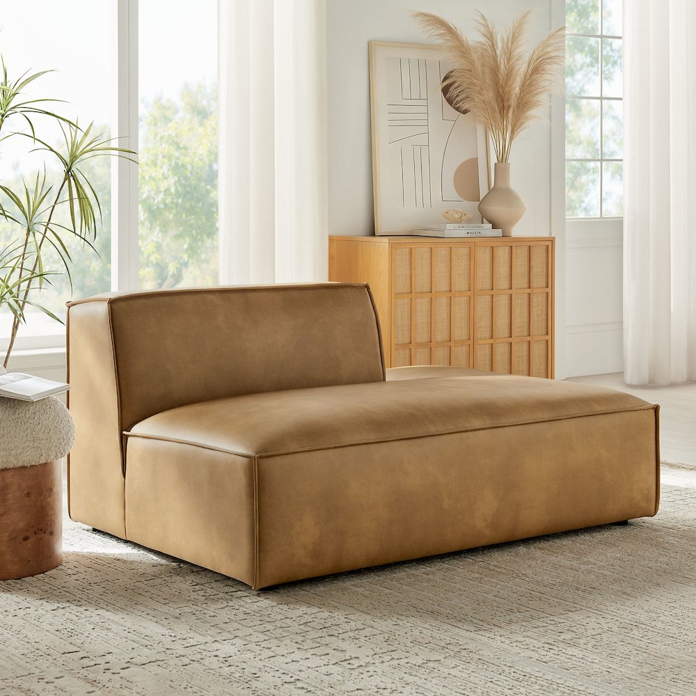 Restore Vegan Leather Right-Facing Armless Modular Chaise. Picture 8