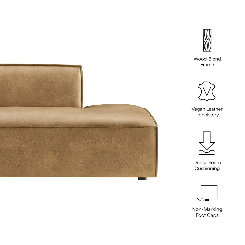 Restore Vegan Leather Right-Facing Armless Modular Chaise. Picture 2