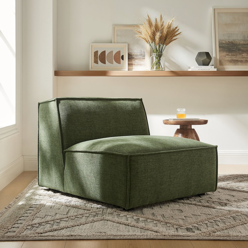 Restore Performance Fabric Upholstered Armless Modular Chair. Picture 9