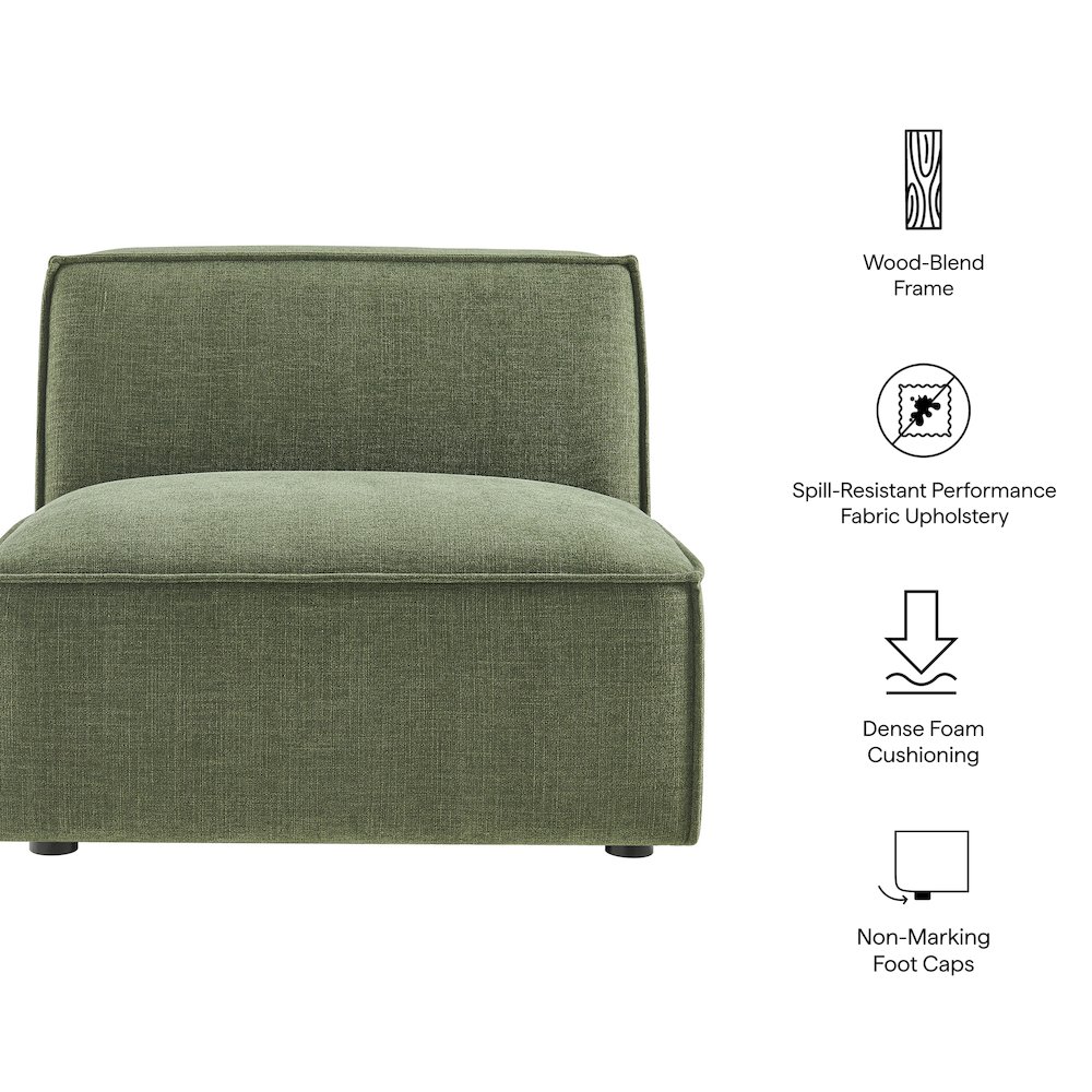Restore Performance Fabric Upholstered Armless Modular Chair. Picture 2