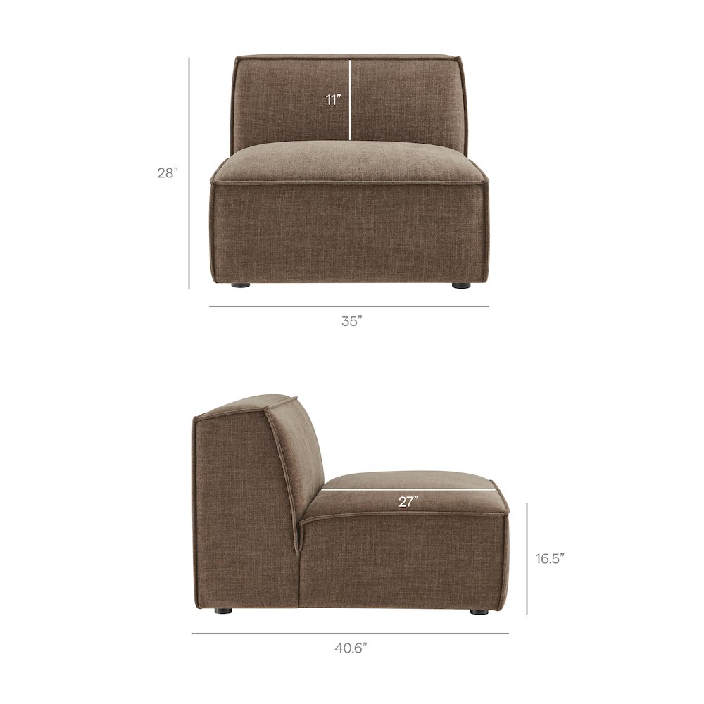 Restore Performance Fabric Upholstered Armless Modular Chair. Picture 4