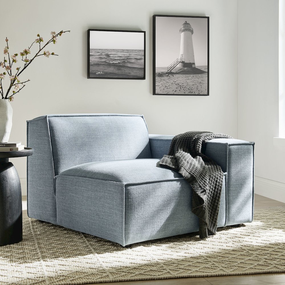 Restore Performance Fabric Upholstered Right-Facing Modular Lounge Chair. Picture 9