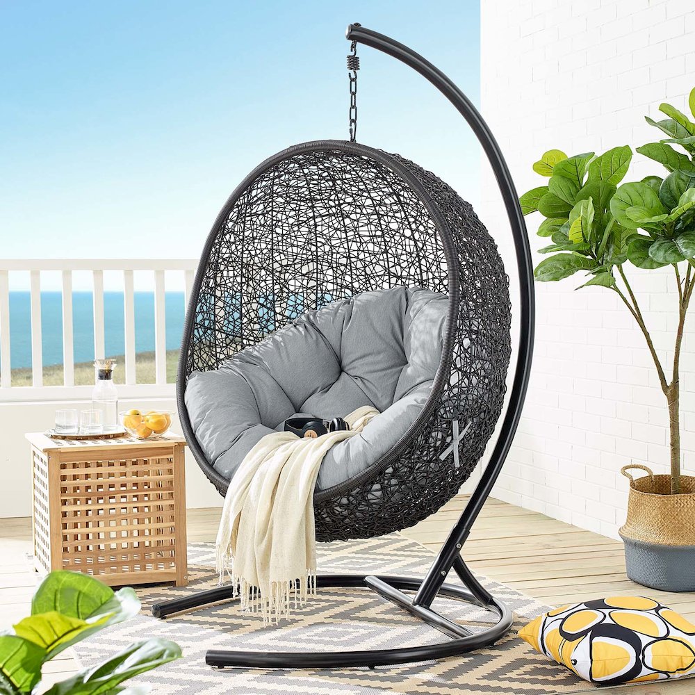 Encase Swing Outdoor Patio Lounge Chair. Picture 6
