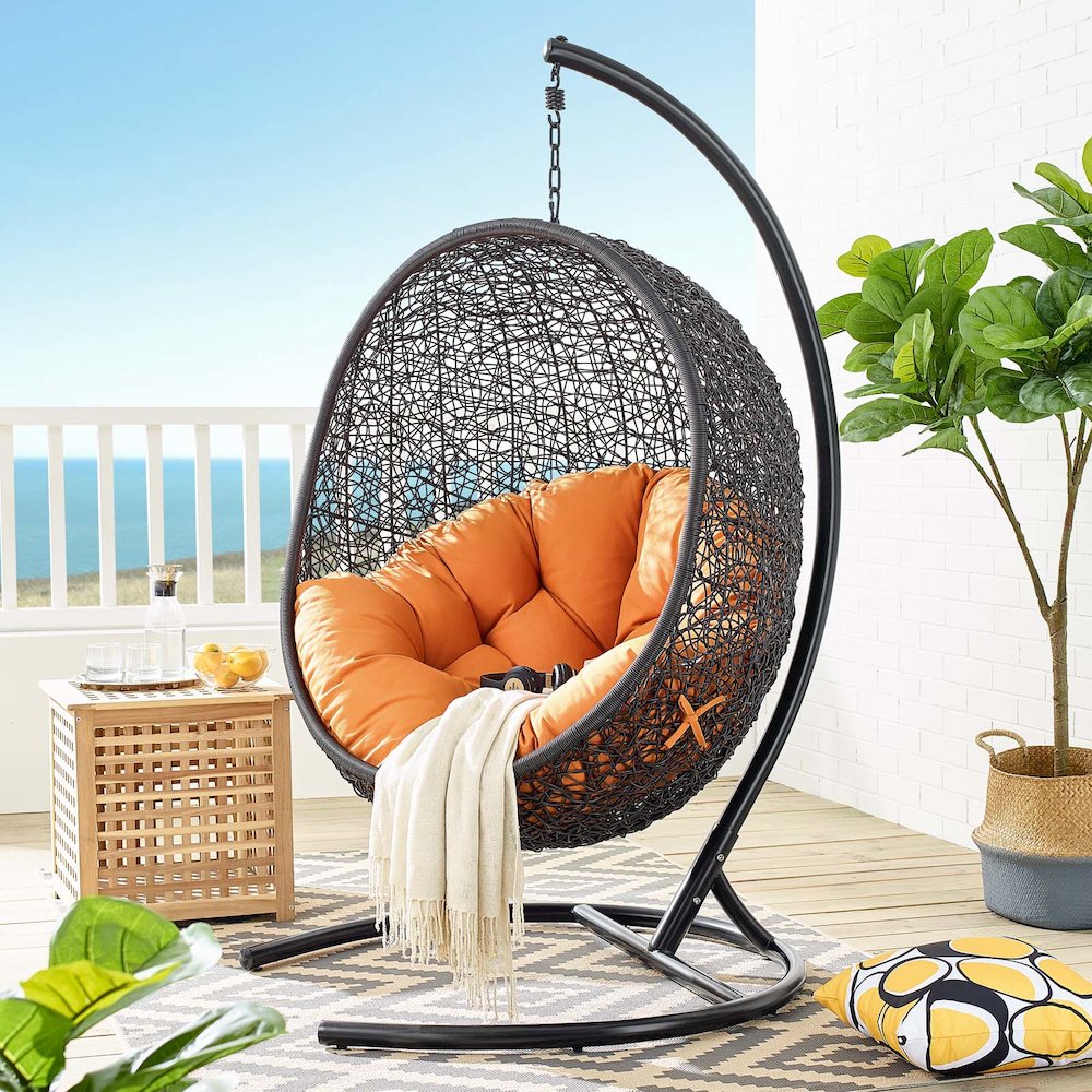 Encase Swing Outdoor Patio Lounge Chair. Picture 6