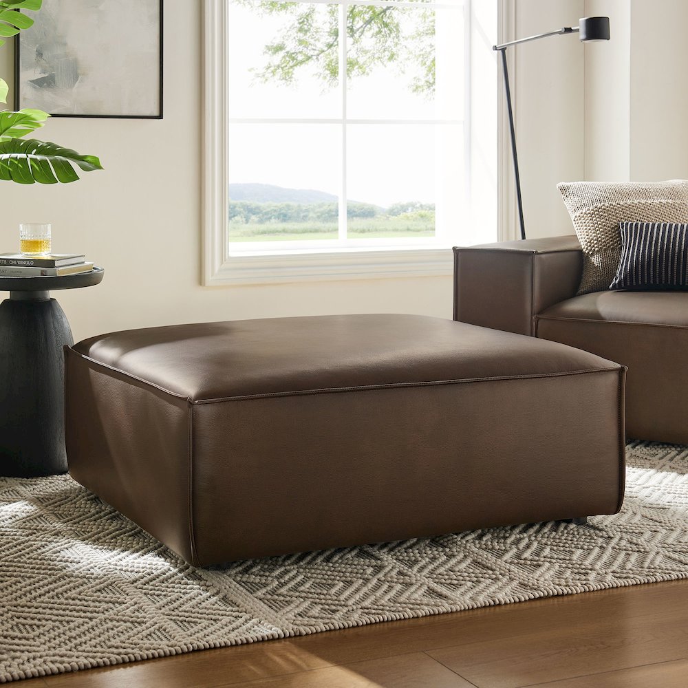 Restore Vegan Leather Modular Ottoman. Picture 7