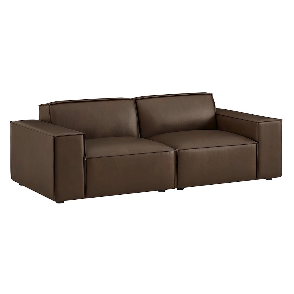 Restore 2-Piece Vegan Leather Modular Loveseat. Picture 1