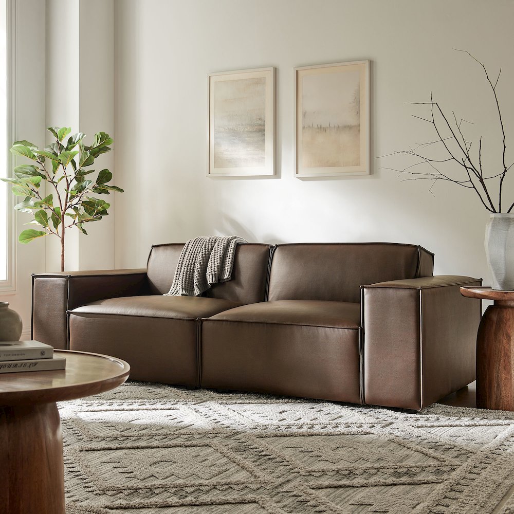 Restore 2-Piece Vegan Leather Modular Loveseat. Picture 7