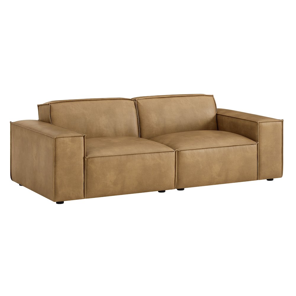 Restore 2-Piece Vegan Leather Modular Loveseat. Picture 1