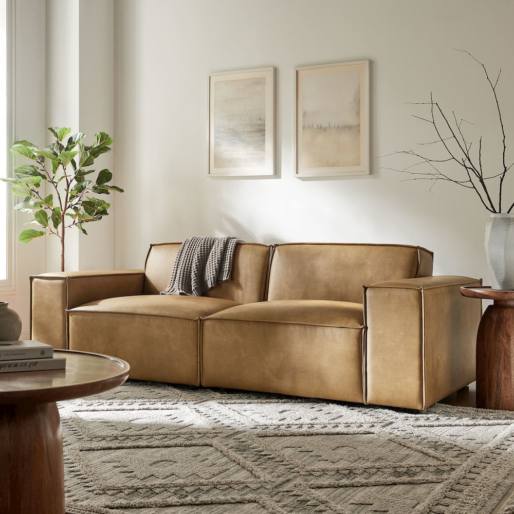 Restore 2-Piece Vegan Leather Modular Loveseat. Picture 7