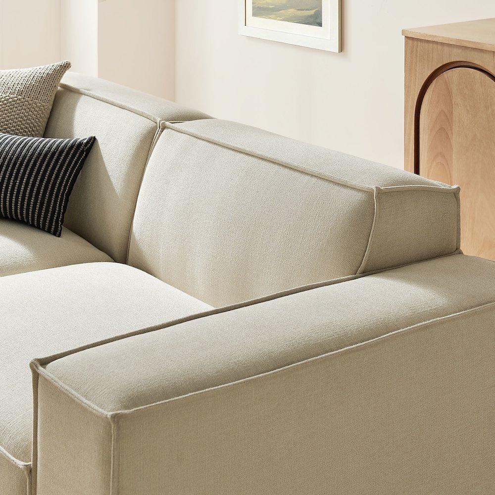 Restore 3-Piece Performance Fabric Upholstered Modular Loveseat with Ottoman. Picture 12