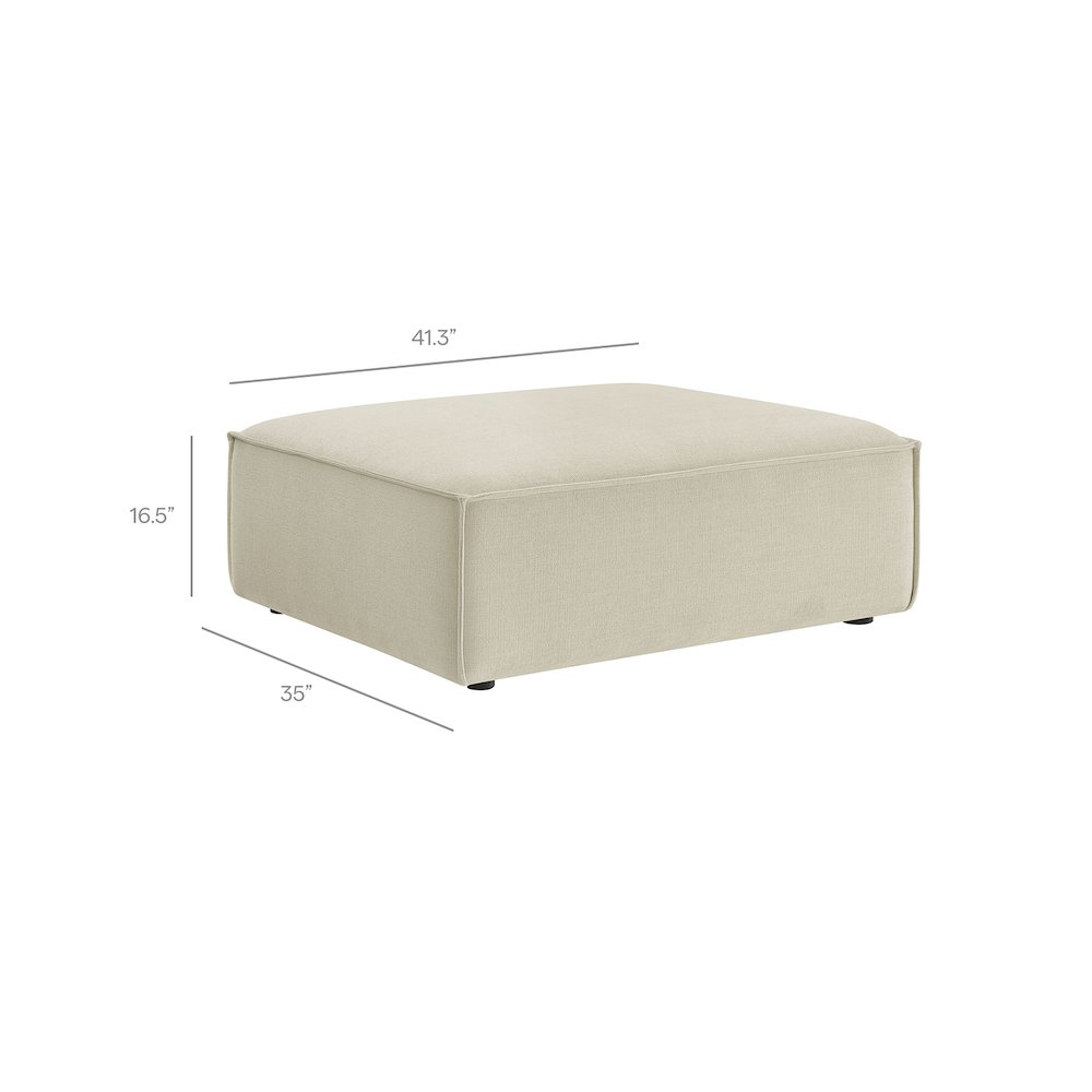 Restore 3-Piece Performance Fabric Upholstered Modular Loveseat with Ottoman. Picture 6