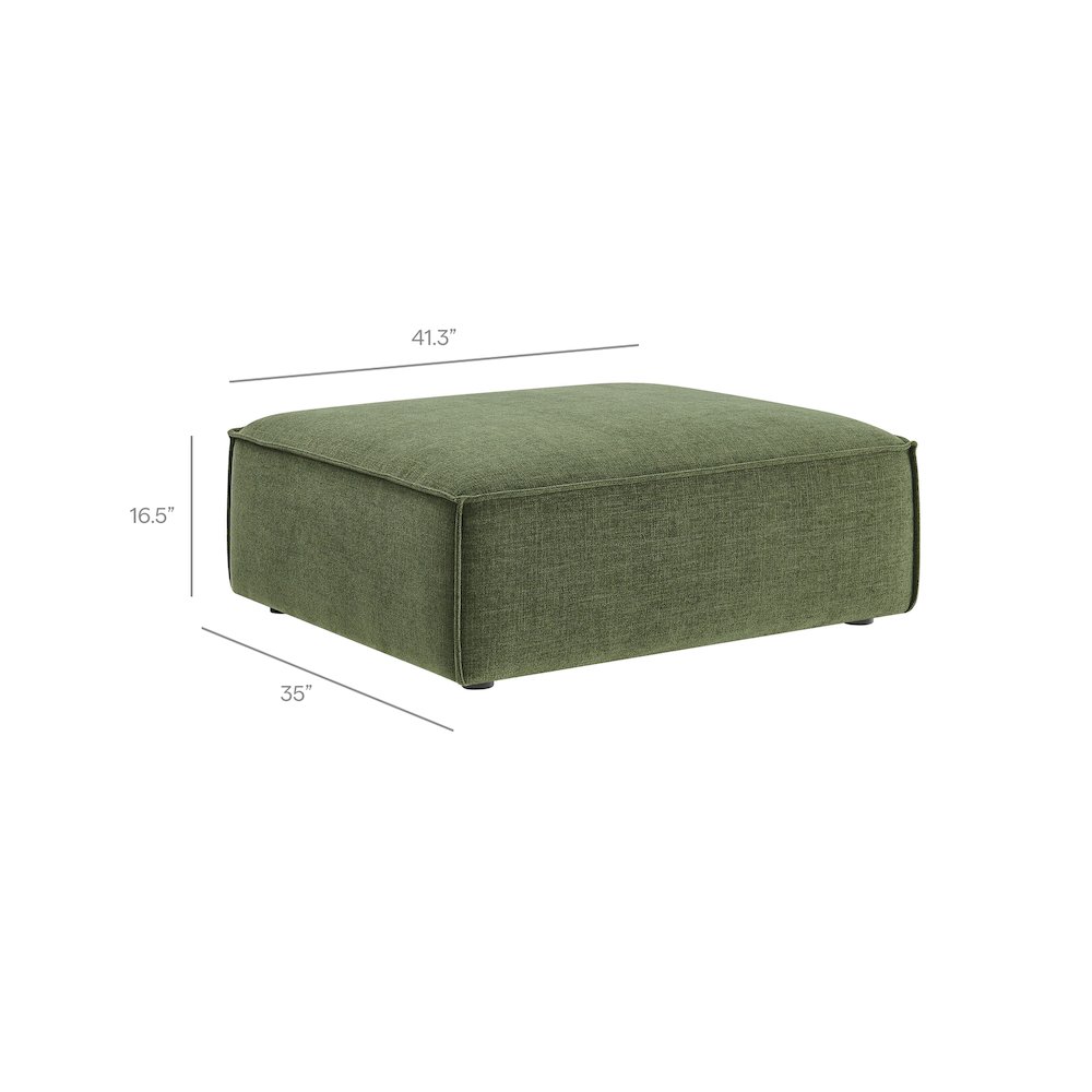 Restore 3-Piece Performance Fabric Upholstered Modular Loveseat with Ottoman. Picture 6
