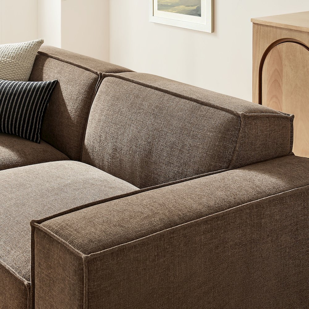 Restore 3-Piece Performance Fabric Upholstered Modular Loveseat with Ottoman. Picture 12