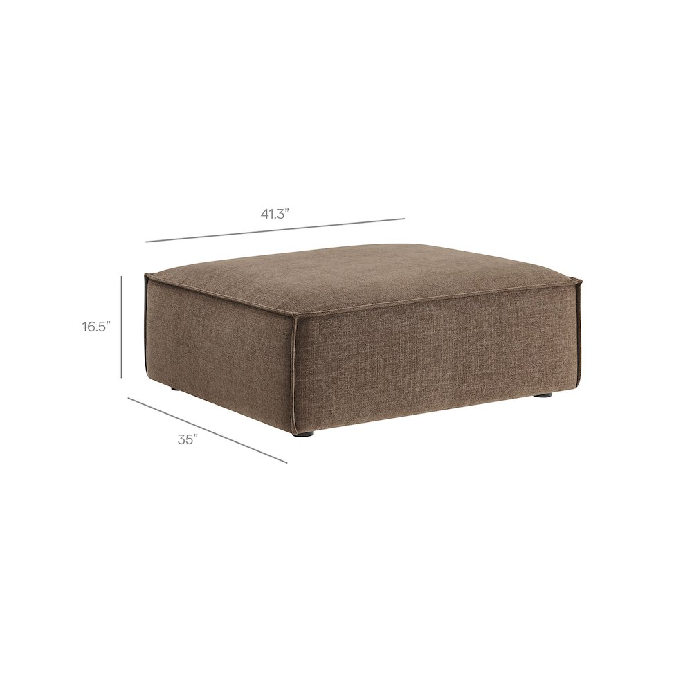 Restore 3-Piece Performance Fabric Upholstered Modular Loveseat with Ottoman. Picture 6