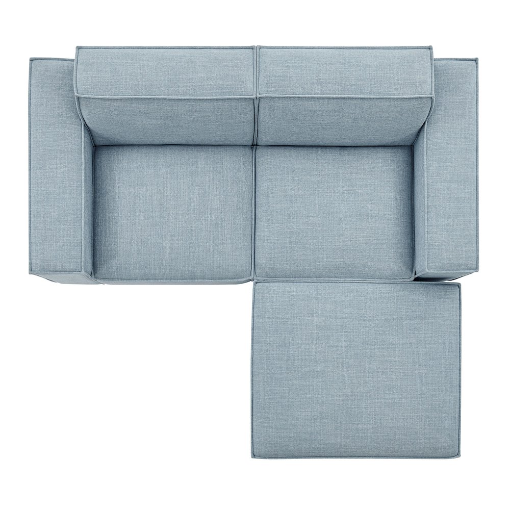 Restore 3-Piece Performance Fabric Upholstered Modular Loveseat with Ottoman. Picture 8