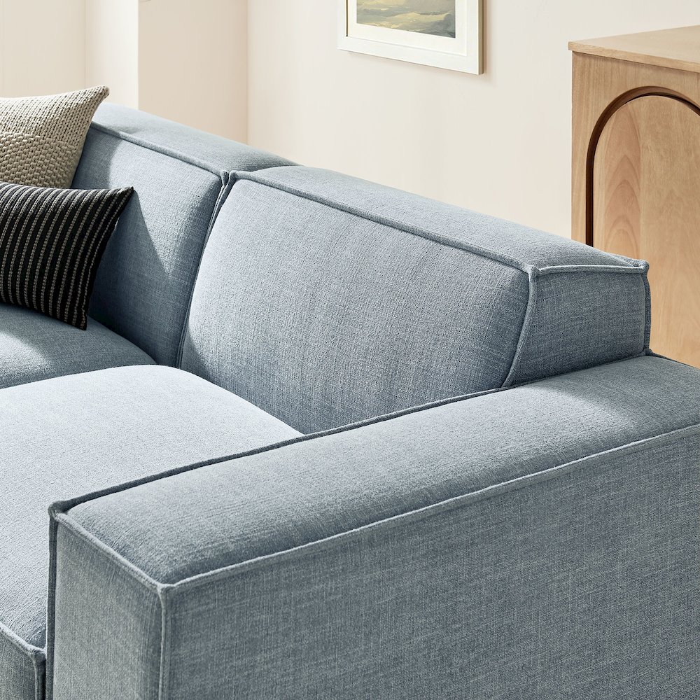 Restore 3-Piece Performance Fabric Upholstered Modular Loveseat with Ottoman. Picture 12