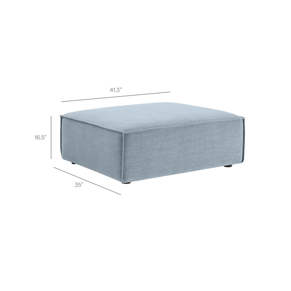 Restore 3-Piece Performance Fabric Upholstered Modular Loveseat with Ottoman. Picture 6