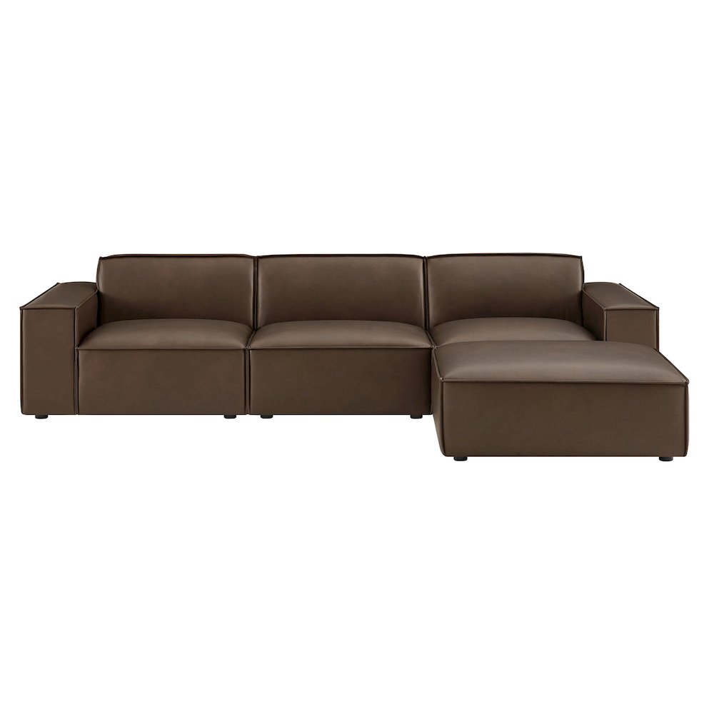 Restore 4-Piece Vegan Leather Modular Sofa Set with Ottoman. Picture 7