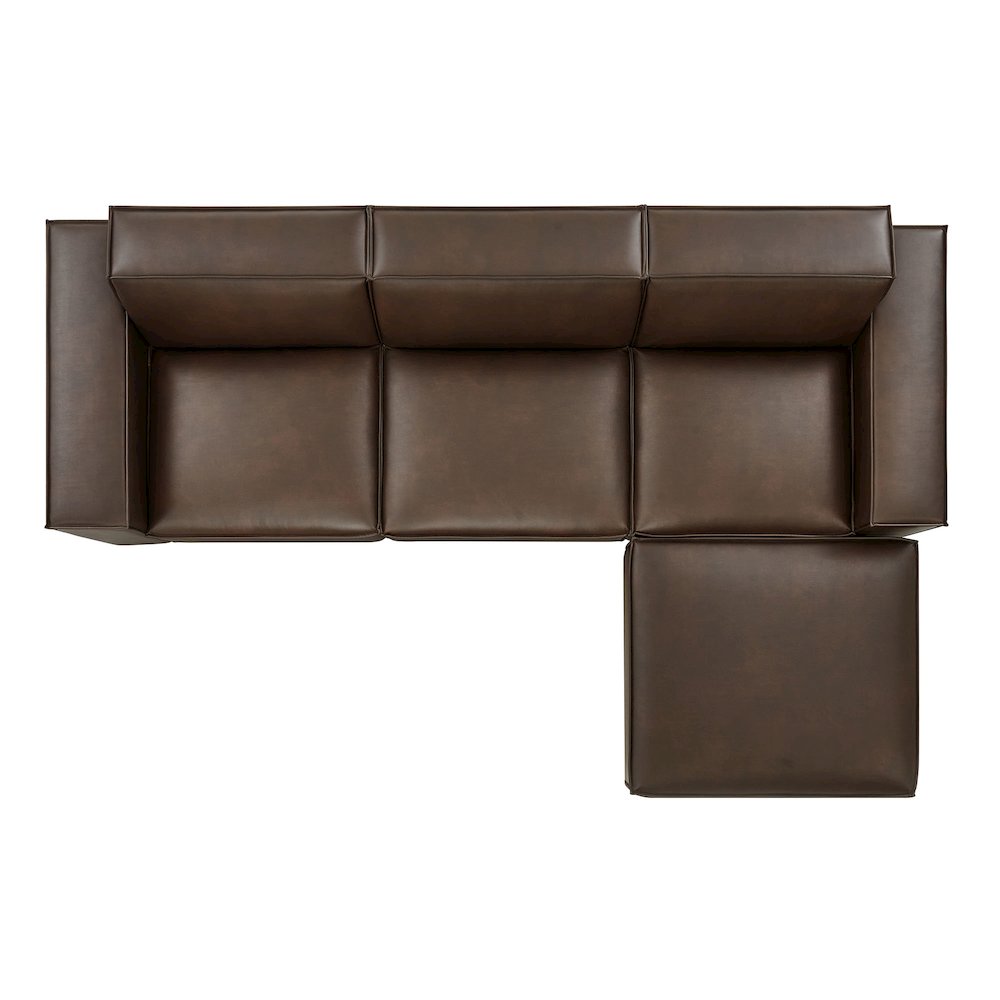 Restore 4-Piece Vegan Leather Modular Sofa Set with Ottoman. Picture 8
