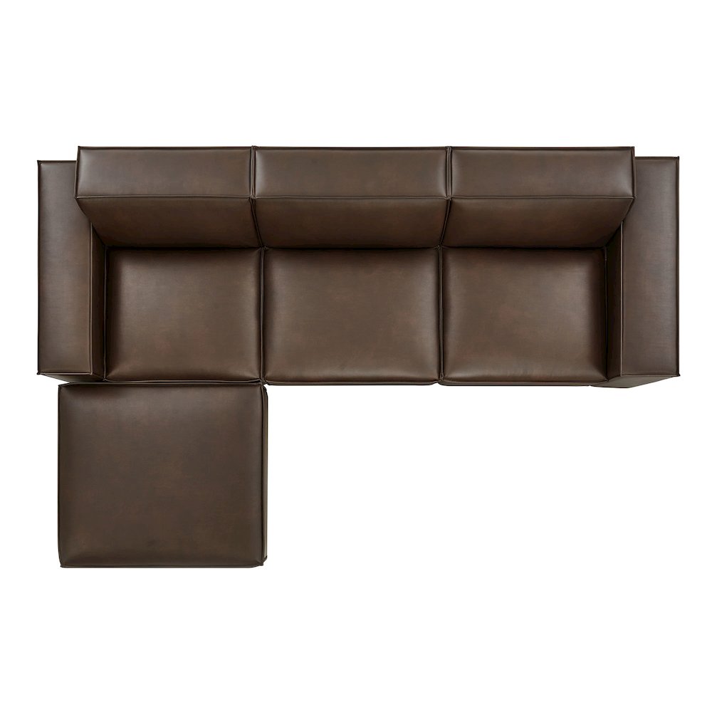 Restore 4-Piece Vegan Leather Modular Sofa Set with Ottoman. Picture 9