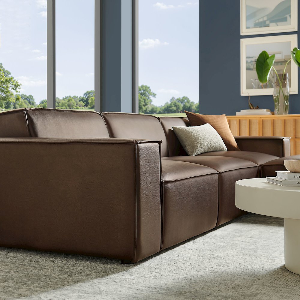 Restore 4-Piece Vegan Leather Modular Sofa Set with Ottoman. Picture 11