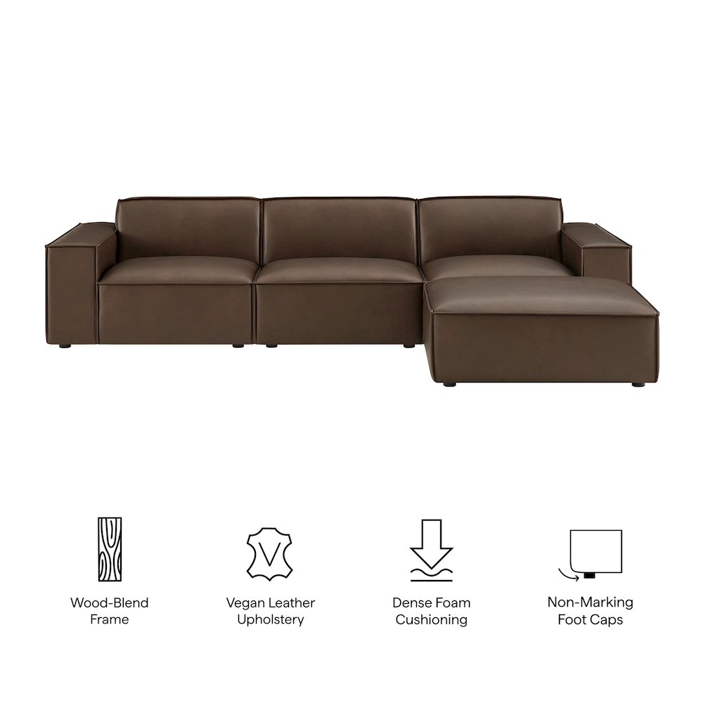Restore 4-Piece Vegan Leather Modular Sofa Set with Ottoman. Picture 2