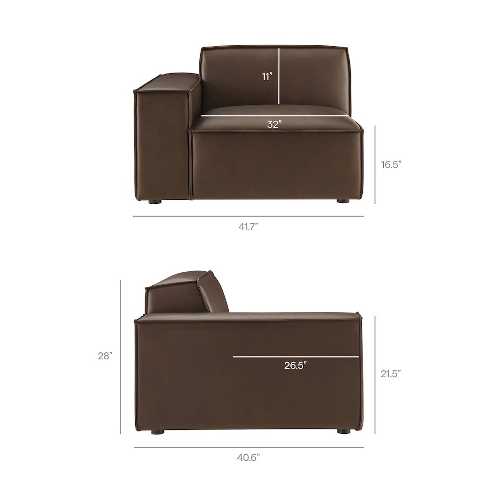 Restore 4-Piece Vegan Leather Modular Sofa Set with Ottoman. Picture 3