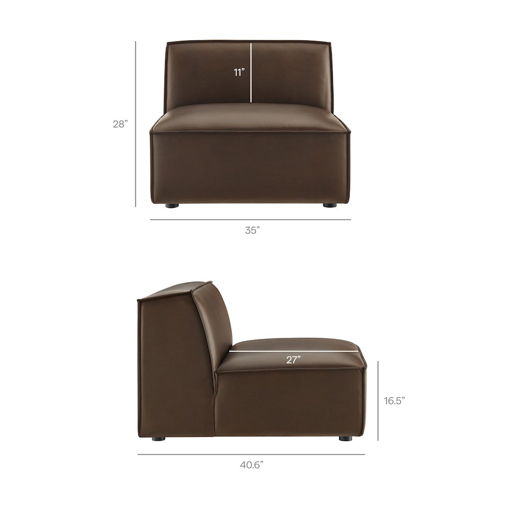 Restore 4-Piece Vegan Leather Modular Sofa Set with Ottoman. Picture 4