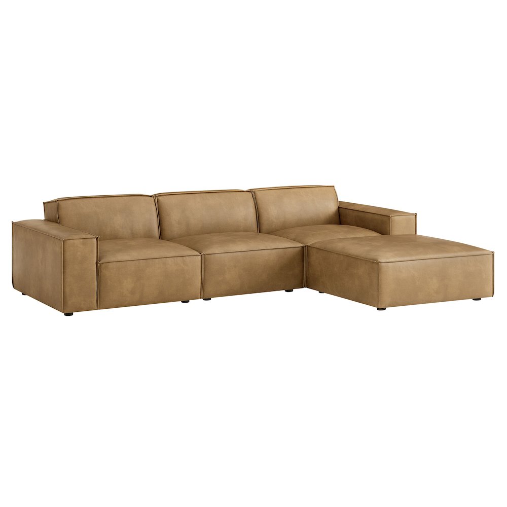 Restore 4-Piece Vegan Leather Modular Sofa Set with Ottoman. Picture 1