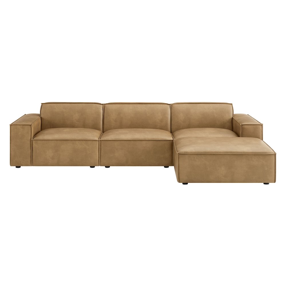 Restore 4-Piece Vegan Leather Modular Sofa Set with Ottoman. Picture 7